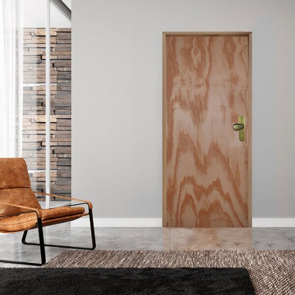 Kit Porta Pronta Lisa 210x92cm Batente 14cm Fechadura Taco De