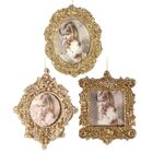 Kit Porta Retrato Gliter Dourado Para Árvore Natal 10cm 3 Peç