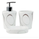 Kit Porta Sabonete Liquido Saboneteira Com 3 Peças Luxo Branc