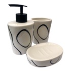 Kit Porta Sabonete Liquido Saboneteira Com 3 Peças Luxo Branc