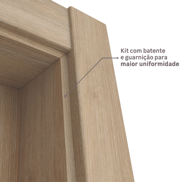 Kit de Porta de Madeira com Batente Wood Touch: Kit com Batente e Guarnição para maior uniformidade