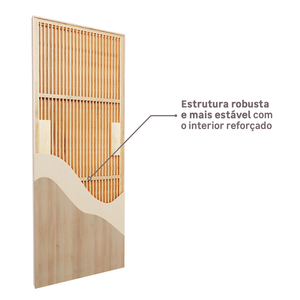 Kit de Porta de Madeira com Batente Wood Touch: Estrutura robusta e mais estável com o interior reforçado