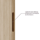 Porta com Batente de Giro 12 a 19cm Sarrafeada Lisa Lacca Touch Marfim Direito ou Esquerdo 2,10x0,80m Concrem Wood