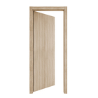 Porta com Batente de Giro 12 a 19cm Sarrafeada Lisa Lacca Touch Marfim Direito ou Esquerdo 2,10x0,80m Concrem Wood