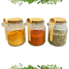 Kit Porta Tempero/Condimentos Vidro Bancada 250ml 3 Pçs