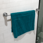 Kit Porta Toalha Cabide Simples 60cm Aço Inox Escovado Toalhe
