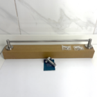 Kit Porta Toalha Cabide Simples 60cm Aço Inox Escovado Toalhe