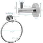 Kit Porta Toalha Inox Cromado Toalheiro Argola Cabide Gancho