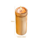 Kit Porta Vela De Bambu Natural 4 Tamanhos Pvbn4t