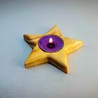 Kit Porta Vela Estrela Rechaud - Suporte para Velas - Madeira