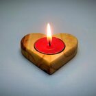 Kit Porta Velas Coração Rechaud- Suporte Para Velas Madeira -