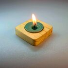 Kit Porta Velas Quadrado Rechaud- Suporte Velas Madeira - Inc