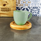 Kit Porta Xícara Circular com Xícara Porcelana Verde 95ml - D