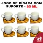 Kit Porta Xícara Coração com Xícara Porcelana Branca 95ml - C