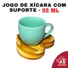 Kit Porta Xícara Coração com Xícara Porcelana Verde 95ml - Su