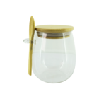 Kit Pote De Vidro 15cm Com Colher De Madeira