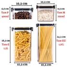 Kit Pote Hermético 6 Peças Porta Mantimentos Para Cozinha Emp