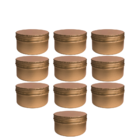 Kit Pote Lata De Alumínio Multiuso - Bronze - Vela, Creme, Co