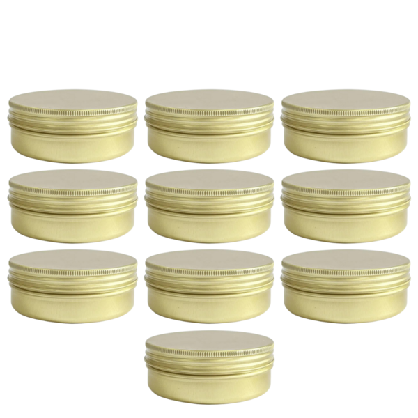 Kit Pote Lata De Alumínio Multiuso - Dourado - Vela, Cosmétic