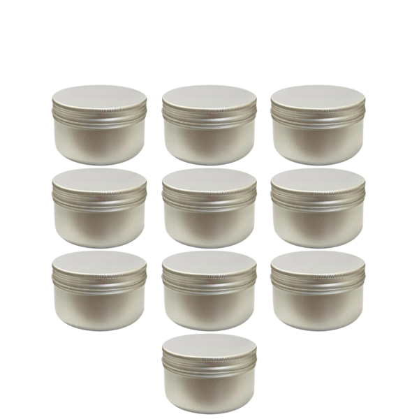 Kit Pote Lata De Alumínio Multiuso - Prata - Vela, Creme, Cos