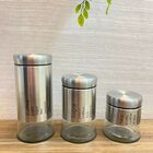 Kit Pote Metal Vidro Inox Dolce Home 3pçs