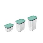 Kit Pote Organizador Hermético Retangular Block Verde Menta -