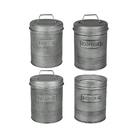 Kit Pote Porta Mantimentos Hermético Lata Com Tampa Soho E Po