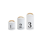 Kit Pote Porta Mantimentos Herméticos Lata Números 1, 2, 3 Br