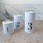 Kit Pote Porta Mantimentos Herméticos Lata Números 1, 2, 3 Br