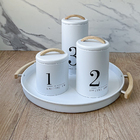 Kit Pote Porta Mantimentos Herméticos Lata Números 1 2 3 E Ba