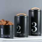 Kit Pote Porta Mantimentos Herméticos Lata Números 1 2 3 E Ba