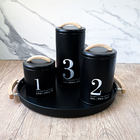 Kit Pote Porta Mantimentos Herméticos Lata Números 1 2 3 E Ba