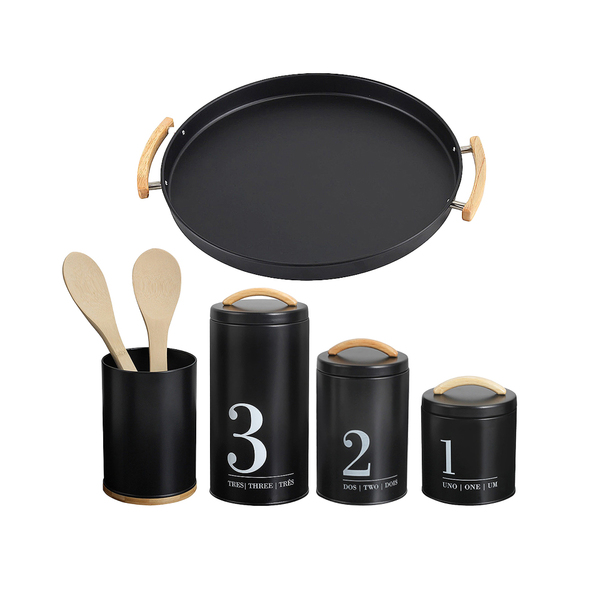 Kit Pote Porta Mantimentos Herméticos Lata Números 1 , 2, 3 C