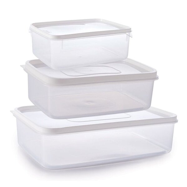 Kit Pote Retangular Moduline Freezer E Micro-ondas 3 Peças