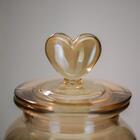 Kit Pote Vidro Âmbar Decor Afeto Coração 3pç 650ml, 1l E1,3l