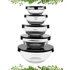 Kit Pote Vidro Tigelas C Tampa Preto