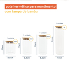 Kit Potes De Mantimento Circular 400/600/800/2000ml - 4 Pçs O