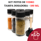 Kit Potes De Temperos Condimentos De Vidro Para Cozinha 100ml