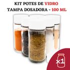 Kit Potes De Temperos Condimentos De Vidro Para Cozinha 100ml