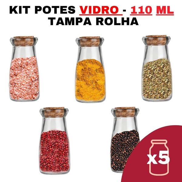 Kit Potes De Temperos Condimentos De Vidro Tipo Leiteira Comp