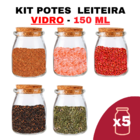 Kit Potes De Temperos E Condimentos Leiteira Grande 150ml Qua