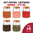 Kit Potes De Temperos E Condimentos Leiteira Grande 200ml Qua