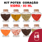 Kit Potes De Temperos E Condimentos Tipo Coração 80ml Quantid