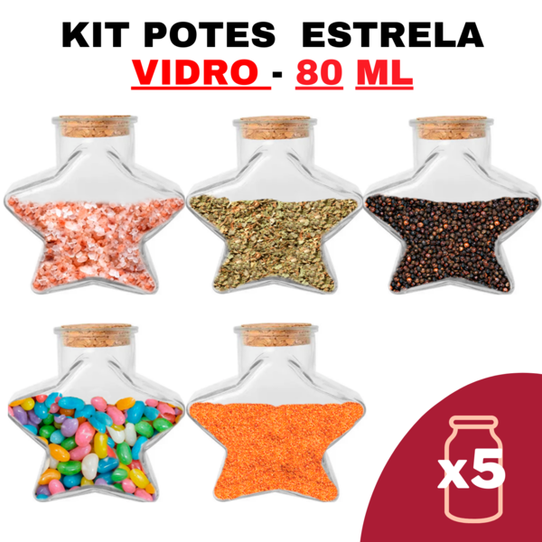 Kit Potes De Temperos E Condimentos Tipo Estrela 80ml Quantid
