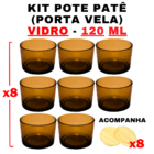 Kit Potes De Vidro Patê Ambar C/tampa 120ml Quantidade:8