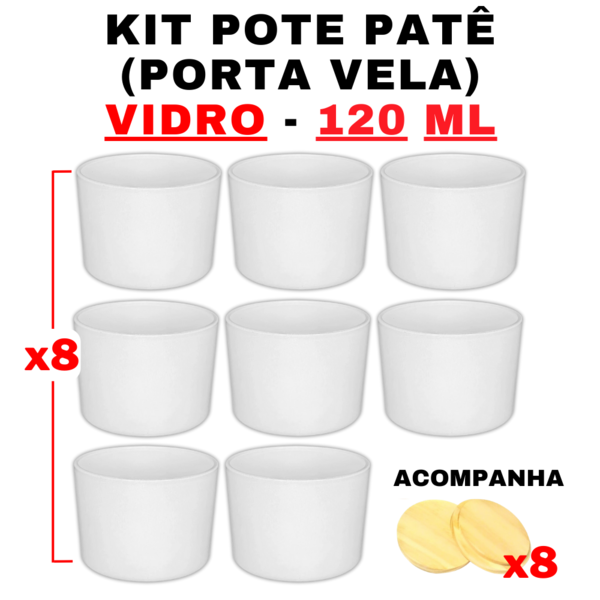 Kit Potes De Vidro Patê Branco Jateado C/tampa 120ml Quantida