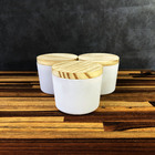 Kit Potes De Vidro Patê Branco Jateado C/tampa 120ml Quantida