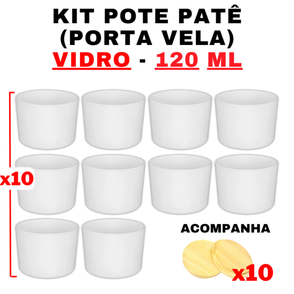 Kit Potes De Vidro Patê Branco Jateado C/tampa 120ml Quantida
