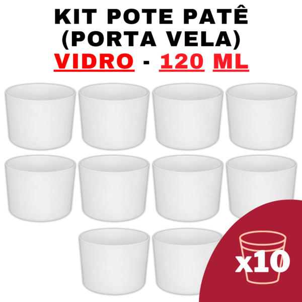 Kit Potes De Vidro Patê Branco Translucido S/tampa 120ml Quan