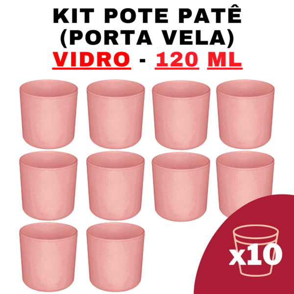 Kit Potes De Vidro Patê Jateado Rosa S/tampa 120ml Quantidade